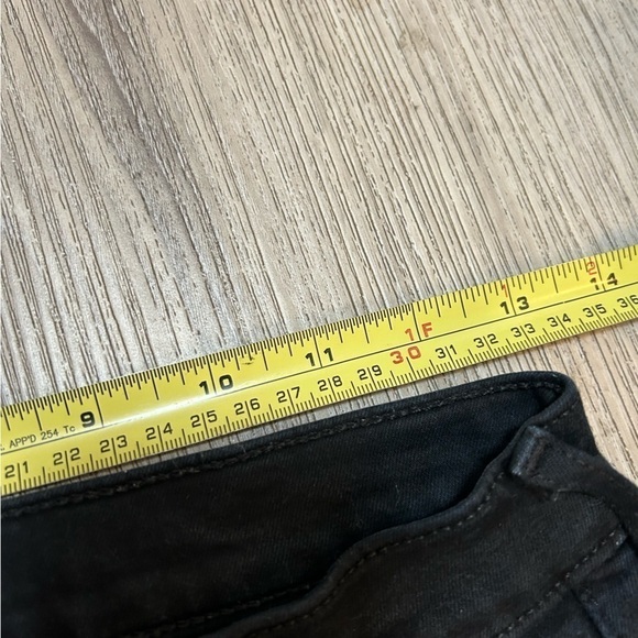 TRUE RELIGION Halle Mid rise super skinny black jeans with patches on thighs. - Picture 9 of 10